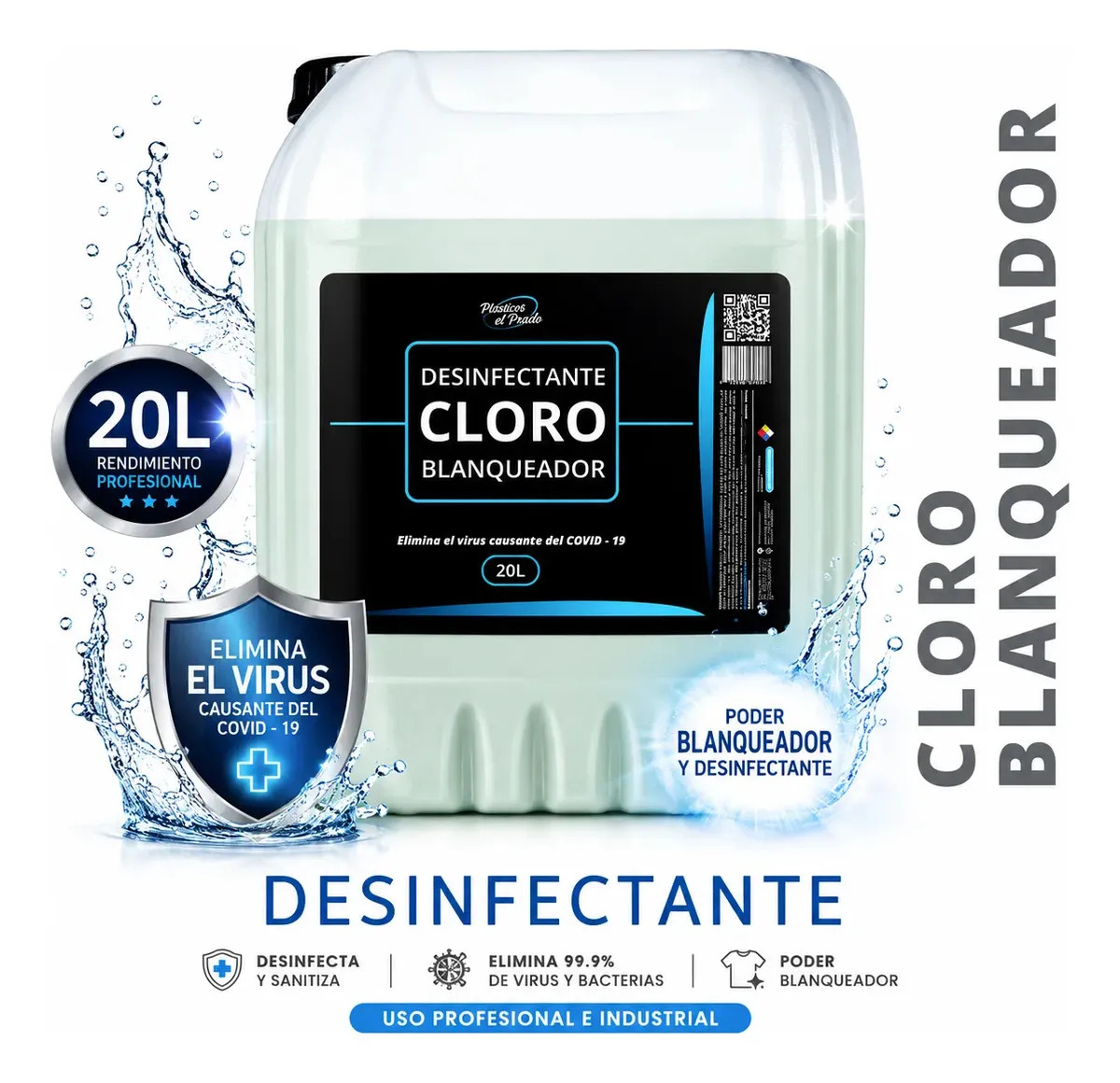 BIO Blanqueador y Cloro Desinfectante Concentrado 20 L