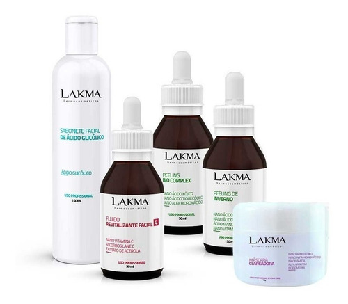 Kit Peeling Clareador Ácidos Sem Mistérios Lakma 5 Itens