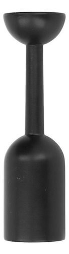 Portavelas Negro De Madera Con Forma De Columna Romana Vinta
