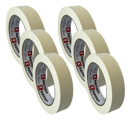 Cinta Papel Enmascarar Pintor 48mm X 50 Mts - Pack X6 Color Crema Lisa