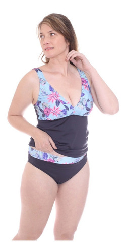 Imagen 5 de 9 de Malla Tankini Mujer Estampada Talles Grandes Art 246