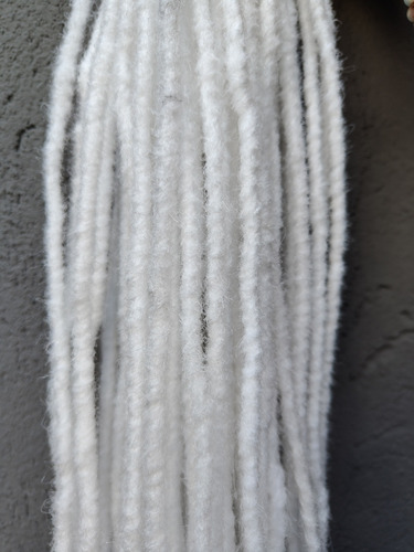 Dreads Branco Sintético 40cm - 5 Un
