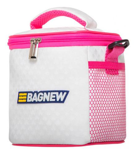 Bolsa Térmica 2 Potes - Branca Com Rosa Style Fashion