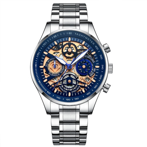 Imagen 2 de 6 de Nibosi Relojes Hombre Impermeable Fecha 2385 Azul