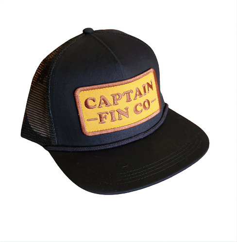 Gorra Captain Fin Patrón Plana Negra Importada