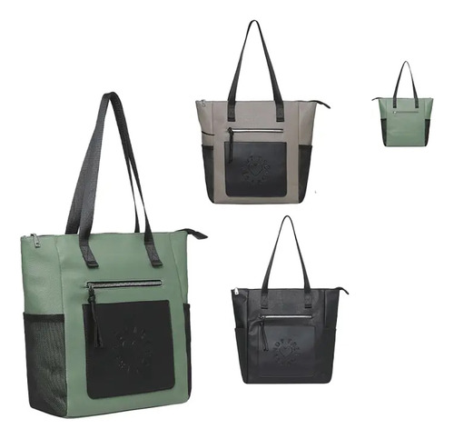 Cartera liso tote Trendy color camel