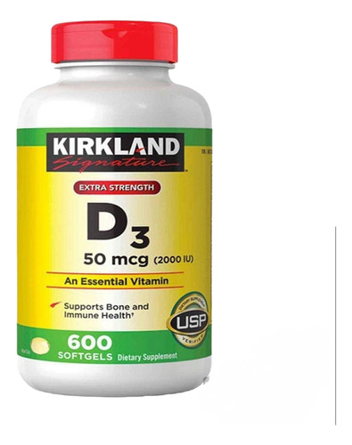 Vitamina D3 50 Mcg. Kirkland 600 Cápsulas Blandas
