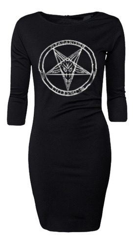 Vestido 3/4 Baphomet Pagan Pentagrama Witch Bruja Goth