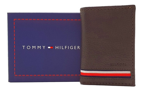 Cartera Tommy Hilfiger Trifold Chocolate Franjas