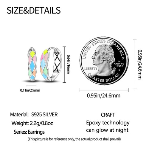 Aretes Mujer De Plata Real S925, Arracadas Rombos Luminosos