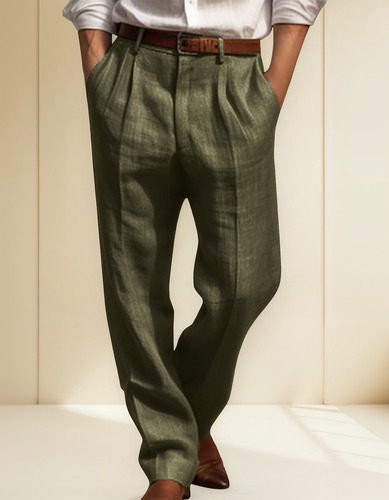 Pantalones Lisos Informales Holgados De Pierna Recta N Para