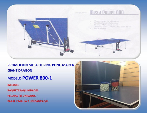 Imagen 5 de 6 de Mesa De Ping Pong Giant Dragon Power *ofertazo*