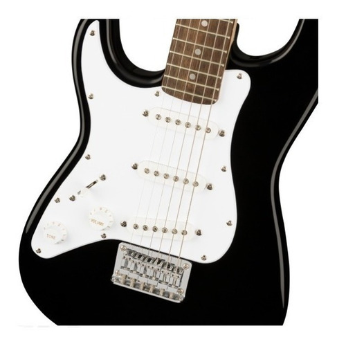 Guitarra eléctrica para zurdo Squier by Fender Mini stratocaster de álamo black brillante con diapasón de laurel indio