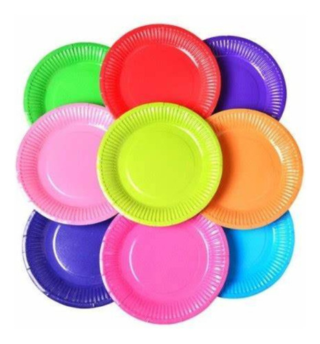 10 Platos Cartón Desechables Cumpleaños 18cm Torta Cotillón