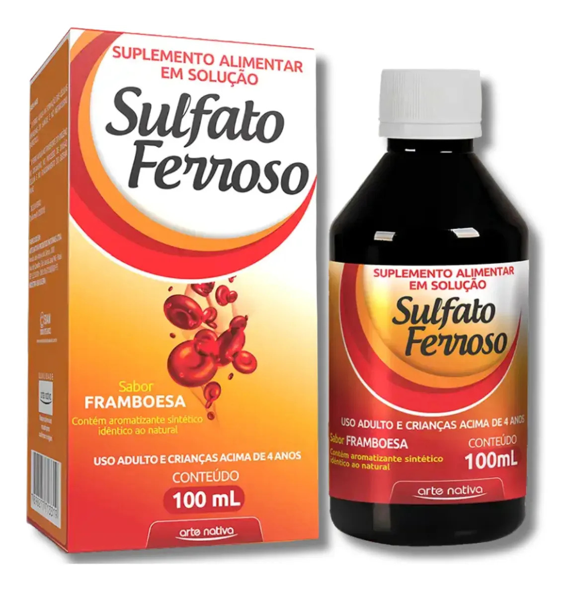 Sulfato Ferroso Sabor Framboesa 100ml - Arte Nativa