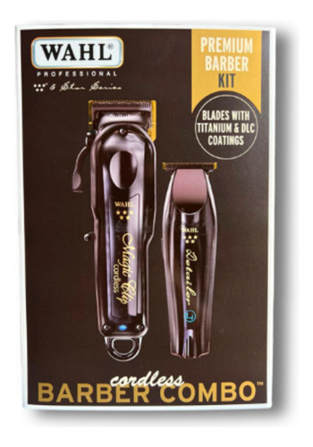 Combo Wahl Profesional Premium Magic Clip Trimer Y Clipper Color Negro