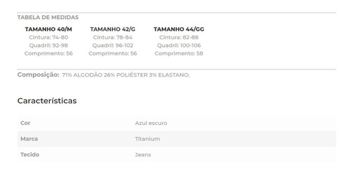 Imagem 5 de 7 de Saia Tradicional Push Up Jeans Titanium - Tt25420
