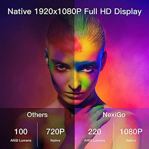 Nexigo Native 1080p Wifi Projector Pj10 Con Soporte Dolby_so