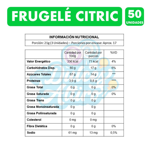Gomitas Frugelé Citric Con Sabor A Frutas (bolsa Con 350g)