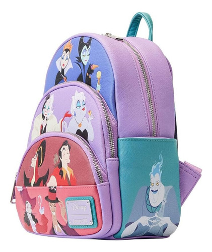 Loungefly Disney Villains - Mini Mochila Con Bolsillo En Bloque De Color