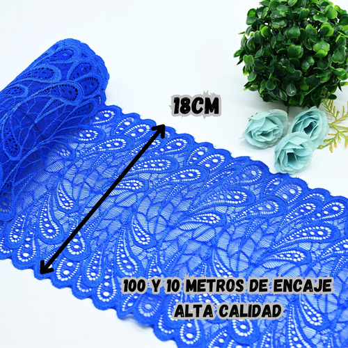 10 Metros De Encaje Alta Calidad. 18cm Ancho. 7006 Palo De Rosa