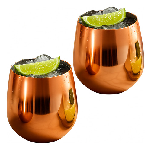 X2 Vasos Mugs Cobre Moscow Mule Coctel 500ml Tragos Mojitos