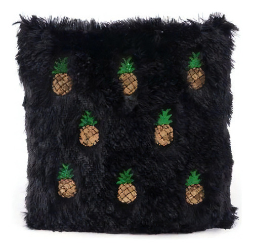Cojin Pineapple - Negro Këssa Cdmx Diseño de la tela Liso