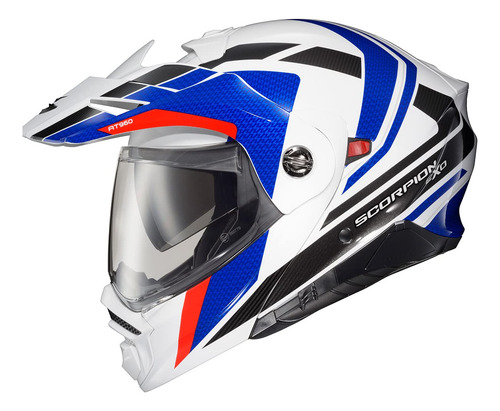 Casco De Moto Scorpionexo At960 Modular Adventure Blue