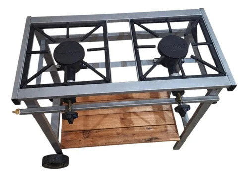 Anafe Alto 2 Hornallas A Gas Industrial Gastro Con Ruedas