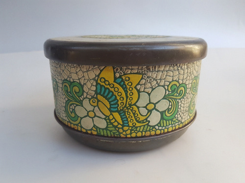 Antiga Lata De Biscoitos, Decorada Em Alto-relevo - 14,5cm (Usado)