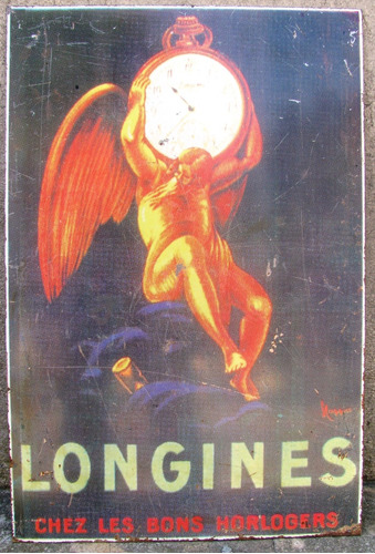 Cartel De Publicidad De Chapa Gruesa De Relojes Longines