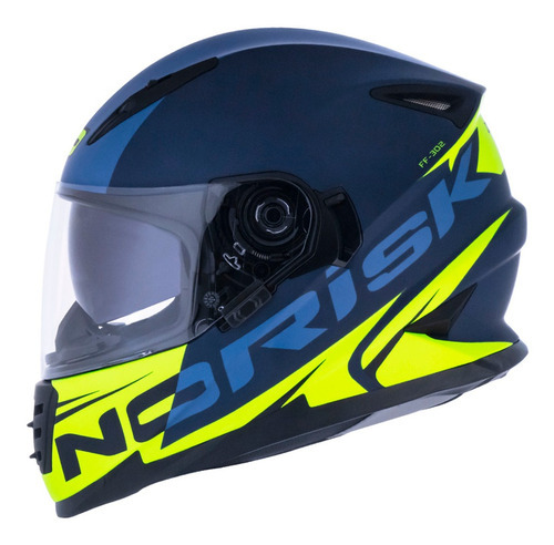 Capacete Moto Viseira Solar Norisk Ff302 Soul Manty Cor Azul Tamanho do capacete 60