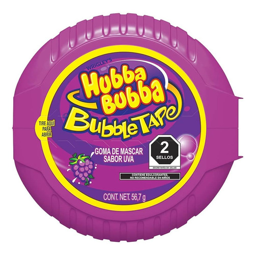 Hubba Bubba Uva Goma De Mascar Tira 24 Pz
