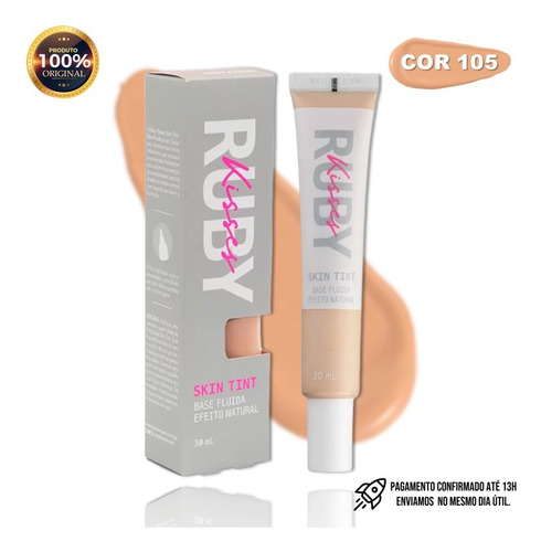 Skin Tint Base Líquida Fluída Matte Da Ruby Kisses Rk