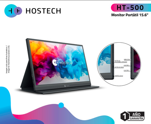 Monitor Portatil Hostech 15.6 Fhd 1920*1080 (htmop1b) Color Gris Oscuro