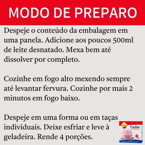 Mistura Pudim Lowçucar Zero Açúcares Sabor Morango 25g