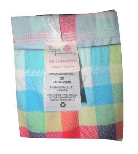 Pantalon Pijama Rosa, Azul Talla 2x (40/42) Secret Treasures