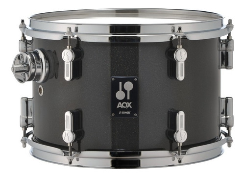 Bateria 5 Cuerpos Sonor Aqx Studio Bombo 20 Platos Y Fierros Color Black Midnight Sparkle