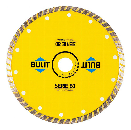 Disco Diamantado Bulit Para Amoladora S80 Turbo 180mm Color Amarillo