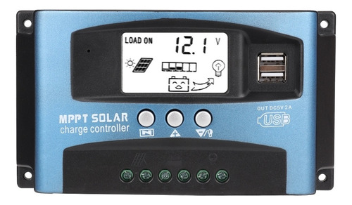 Mppt 60a Controlador De Carga Solar Dual Usb Lcd Display 12v