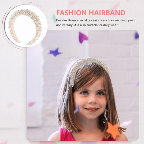 M Diadema De Perlas De Esponja Para Mujer, Otoño-invierno,
