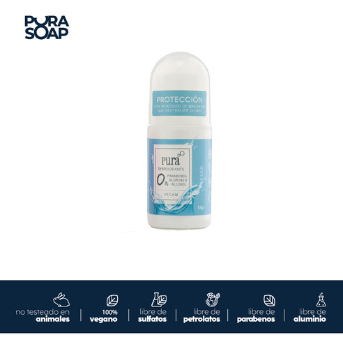 Desodorante Natural Sin Alcohol Ni Aluminio Aqua y Floral X2