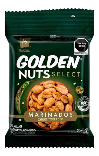 Cacahuates Barcel Golden Nuts Select Chiles Toreados 160g