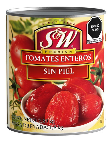 Tomates Enteros Pelados S&W 2.89kg