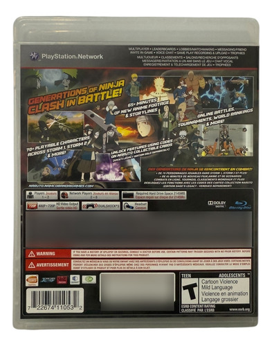 Naruto Ultimate Ninja Storm Generations Para Playstation 3 (Usado)