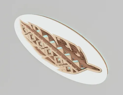 Cuadro Decorativo Pluma Pintada En Madera