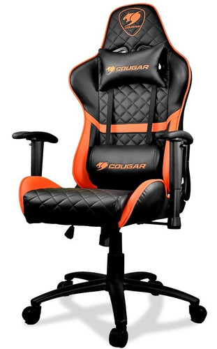 Imagen 8 de 8 de Silla Gamer Cougar Armor One Negro/naranja 120kg, Reclinable