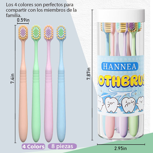 8pzs Cepillo De Dientes Para Niños Y Adulto