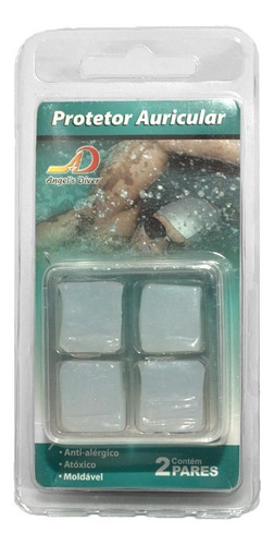 Imagem 3 de 3 de Protetor De Ouvido Tampão Natação 100% Silicone 02 Par