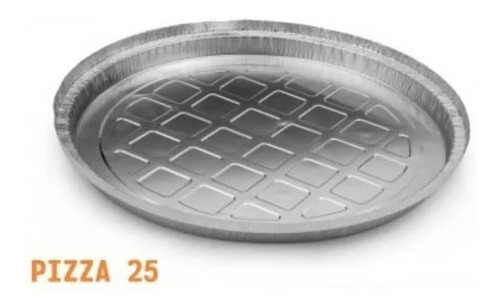 100 Prato De Aluminio Pizza 25cm - Mello Cor Cinza Liso